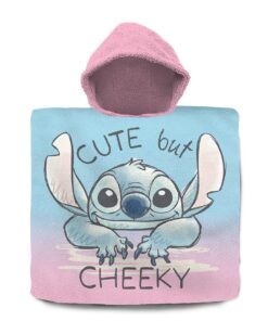 Disney Stitch Badponcho 60x120 cm Roze/Blauw