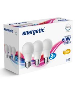 Energetic LED Bulb Lampen E27 60W 3 Stuks