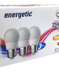 Energetic LED Lampen Kogel E27 25W Mat Wit 3 Stuks