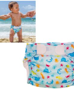 Freds Swim Academy Wasbare Zwemluier Zeedieren Maat 2 9-16 kg Blauw