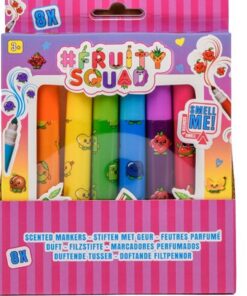 Fruitysquad Stiften met Brede Punt met Geur 8 Stuks