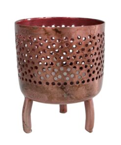 Gifts Amsterdam Metalen Theelichthouder Luca 6x6x8 cm Koper