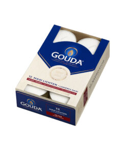 Gouda Maxilichten 12 Stuks Wit