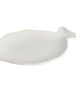 Gusta Aardewerk Bordje Vis 21.5x15.2 cm Wit