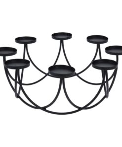 H&S Collection Kandelaar voor 8 Kaarsen 30x12 cm Dia Black