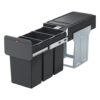 Hailo 0310-300 EcoLine Design Trio L Inbouwafvalemmer 3x10L Zwart