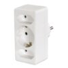Hama 3-Way Multi-Plug 2 Euro Sockets/1 Socket With Earth Contact White