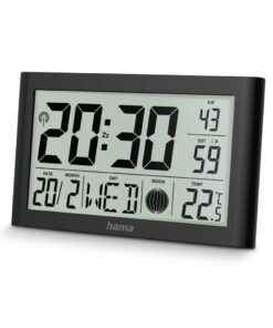 Hama Digitale DCF Wandklok Martinique + Thermometer en Hygrometer Zwart