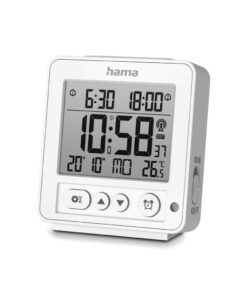 Hama Digitale Radiogestuurde LCD Wekker Rhodos Wit