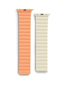 Hama Fantastic Feel Magneet-Polsband voor Apple Watch 42/44/45/49 mm Oranje/Beige