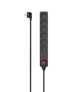 Hama Stekkerdoos 6-voudig Overspanningsbeveiliging Schakelaar 3 M Zwart