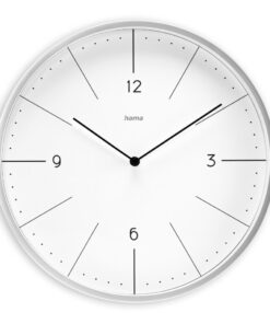 Hama Wandklok Sardini&euml; Tikt Niet 30 cm Grijs/Wit