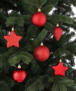 House of Seasons Kerstboom Decoratie Kunststof Rood 40 Stuks