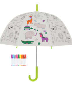 Inkleurparaplu Jungledieren + 9 Stiften