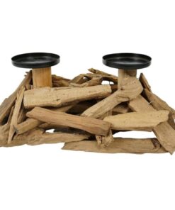 Kandelaar Drijfhout Naturel 32 Cm