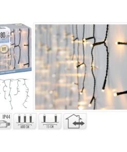 Kerst IJspegelverlichting 180 Leds Binnen&Buiten IP44 6M