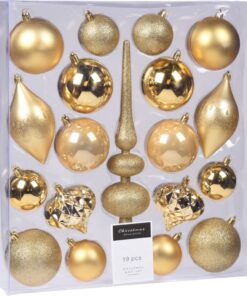 Kerstballen 19 Stuks Goud