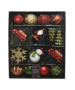 Kerstballen Mix 25 Stuks Rood/Groen/Goud