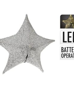 Kerstster van Stof met 30 LEDs 50 cm Kleur Zilver