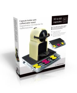 Koffiezetapparaat Standaard met Capsulehouder 32x29x6 cm Metaal/Zwart/Zilver
