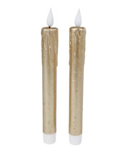 LED Kaarsen + Afstandsbediening 2 Stuks Goud