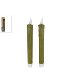 LED Kaarsen + Afstandsbediening 2 Stuks Groen
