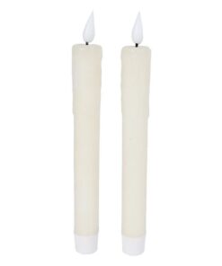 LED Kaarsen + Afstandsbediening 2 Stuks Ivoor