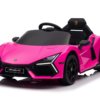 Lamborghini Revuelto elektrisch aangedreven auto voor kinderen 12 volt in het roze