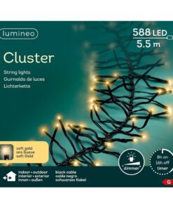Lumineo LED Cluster 588 LEDs 550 cm Zwart Soft Gold Licht