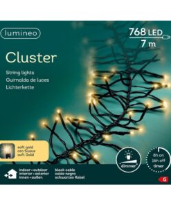 Lumineo LED Cluster 768 LEDs 700 cm Zwart Soft Gold Licht