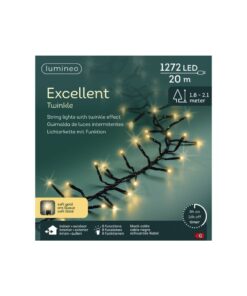 Lumineo LED Excellent Twinkle 1272 LEDs 20 m Zwart Soft Gold Licht