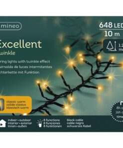Lumineo LED Excellent Twinkle 648 LEDs 100 cm Zwart Warm Wit Licht