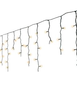 Lumineo LED Icicle Twinkel 259 LEDs 11 m Zwart Soft Gold Licht