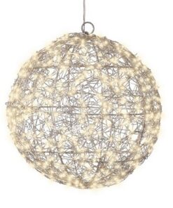 Lumineo Metalen LED Frame Bol 28 cm Zilver