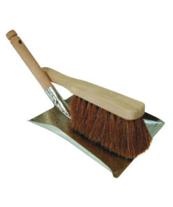 Luva Metalen Stofblik met Houten Stoffer Cocos