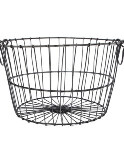 Mand Jill Grijs Metaal Rond 28x28x18cm