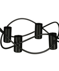 Metalen Kandelaar voor 4 Kaarsen 5.5x17 cm Zwart