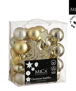Mica Decorations Kerstboom Decoratie Onbreekbaar 40 Stuks Champagne