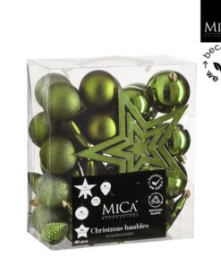 Mica Decorations Kerstboom Decoratie Onbreekbaar 40 Stuks Groen