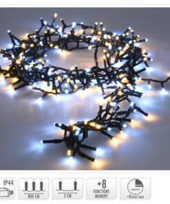 Microcluster Kerstverlichting 400 LEDs 8 m Warm Wit/Zwart