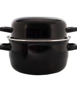 Mosselpan Emaille 24 cm Zwart