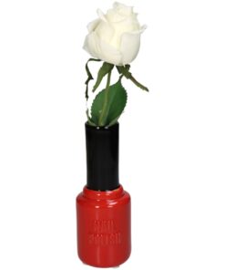 Nagellak Vaas 7x7x18.5 cm Rood/Zwart