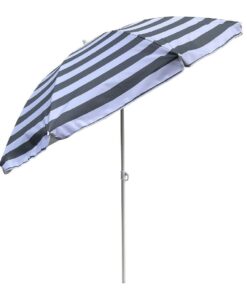 Outdoor Parasol Strepen 180 cm Grijs/Wit