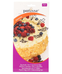 Patisse Spuitzak met 3 Spuitmondjes 28 cm Wit/Katoen