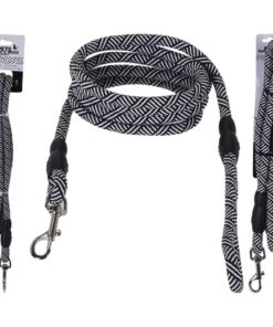 Pets Black and White Collection Hondenriem 130cm Zwart/Wit