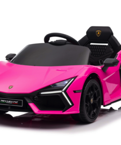 Lamborghini Revuelto elektrisch aangedreven auto voor kinderen 12 volt in het roze