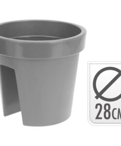 Ronde Balkonbak 28 cm Lichtgrijs