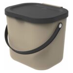 Rotho ALBULA Bio Afvalbakje 23.5x20x20.8 cm 6L Cappuccino
