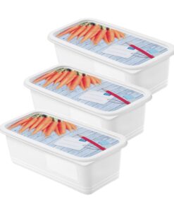 Rotho Domino Diepvriesdozen Etiket Decor 3x1.2L Wit
