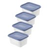 Rotho Domino Diepvriesdozen Etiket Decor 4x0.75L Horizon Blauw/Wit